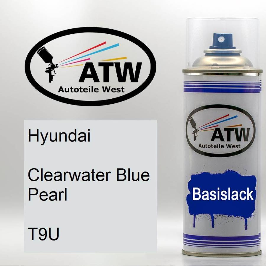 Hyundai, Clearwater Blue Pearl, T9U: 400ml Sprühdose, von ATW Autoteile West.